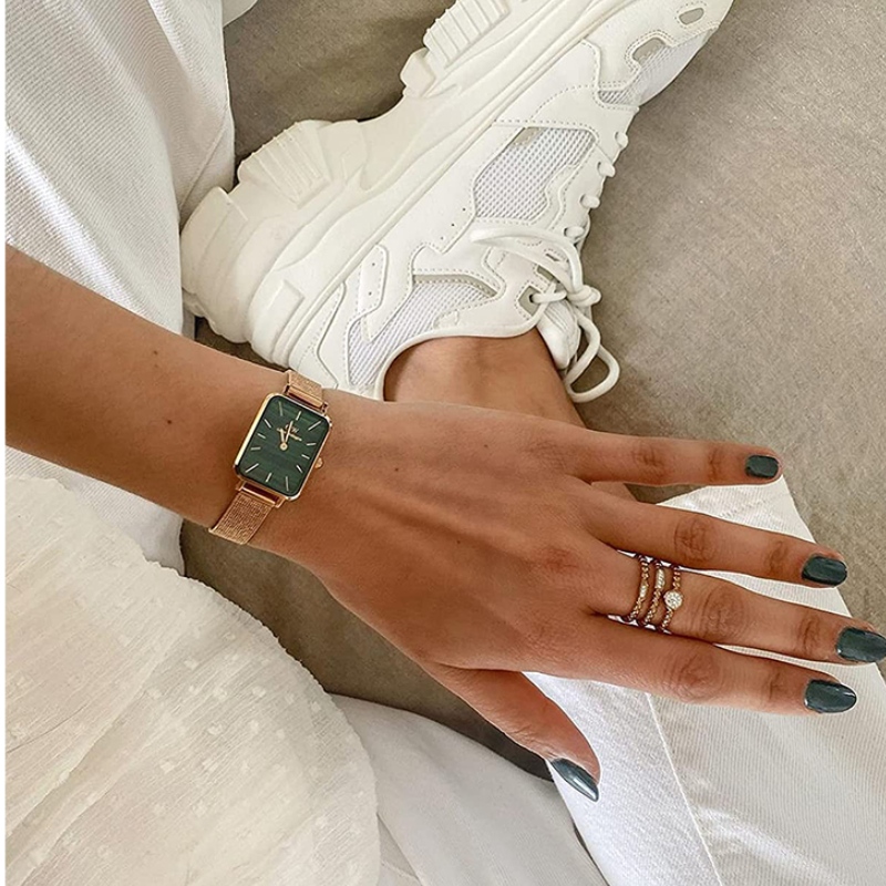 Daniel Wellington Analog Watch for Men/Women with White Dial & Rose Gold Mesh Strap