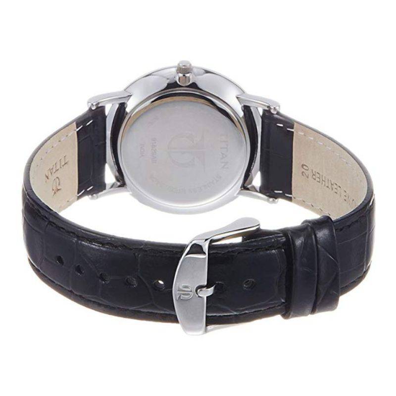 Titan Analog Watch for Men with Black Dial & Stainless Steel Strap