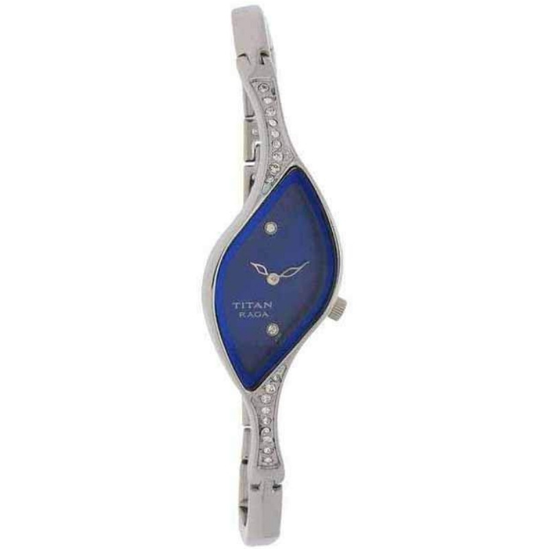 Titan Raga Analog Watch for Women with Blue Dial & Silver Stainless Steel Strap