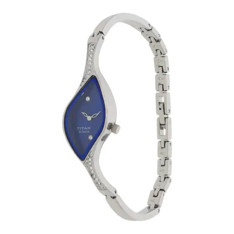 Titan Raga Analog Watch for Women with Blue Dial & Silver Stainless Steel Strap